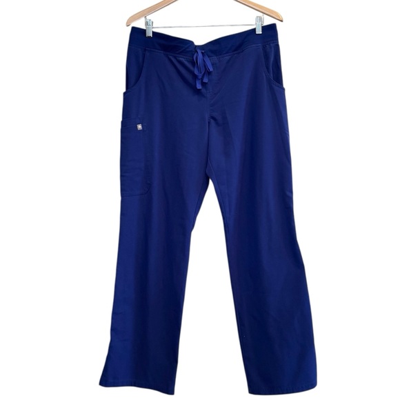 Figs Pants Size Large Blue Drawstring Waist Wide Leg Technical Collection - Picture 1 of 5